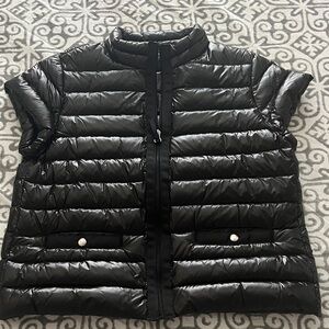 LS Designs Shiny Black Quilted Vest